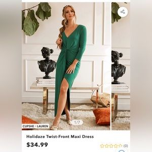 Cupshe x Lauren Holidaze Twist-Front Maxi Dress